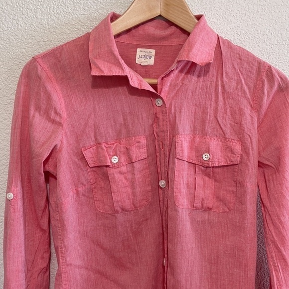 J. Crew Woman Rosy Pink Button Shirt Size XS - Picture 2 of 8